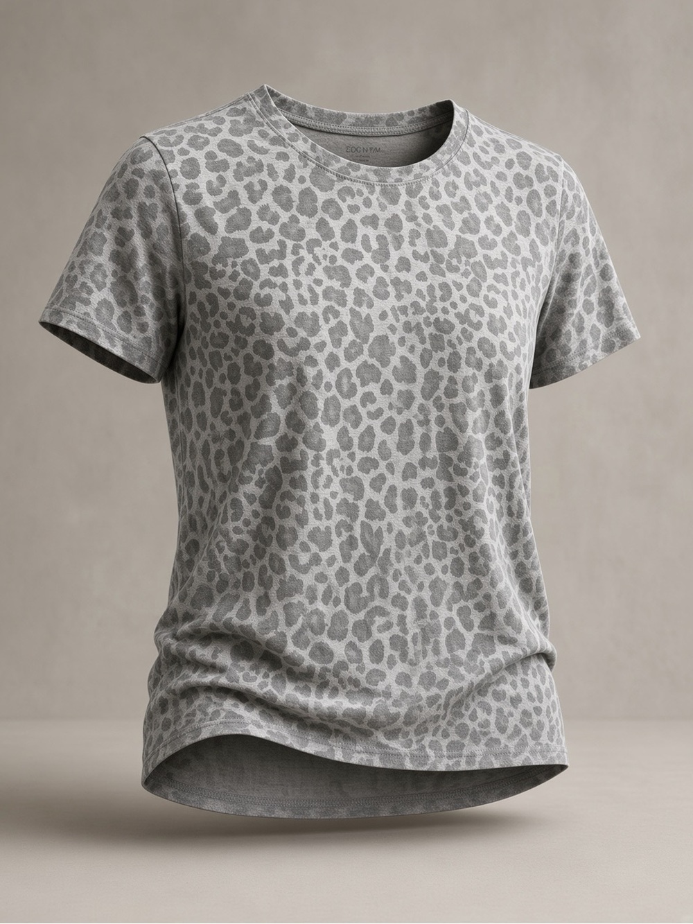 Zoe + Liv Grey Leopard Print Short Sleeve Tee